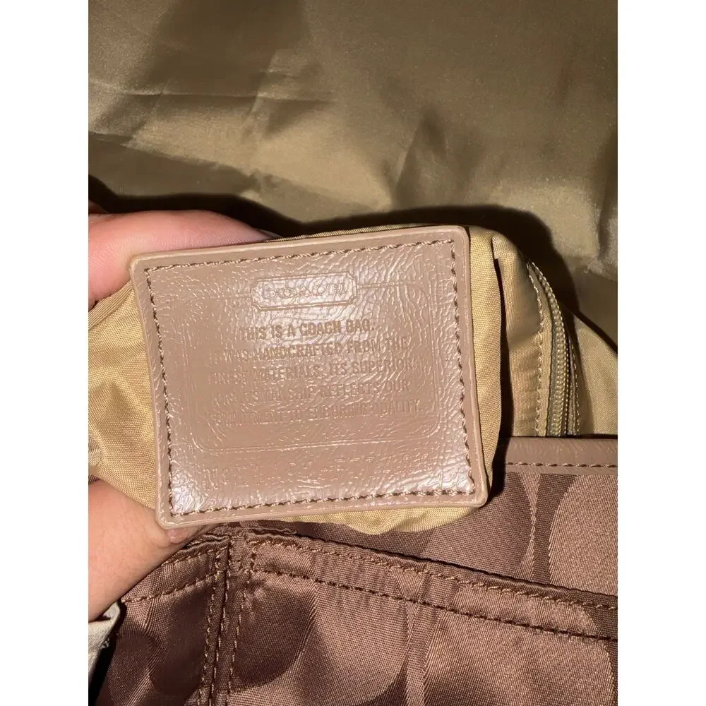 Coach Brown Signature Canvas Computer Messenger Bag READ